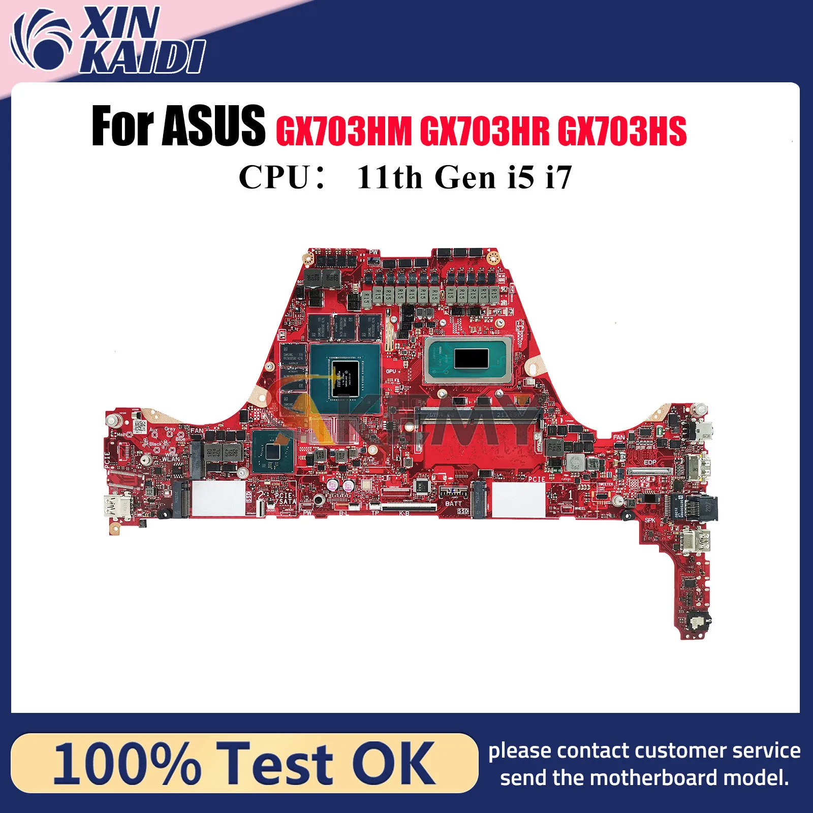 Placa base para ordenador portátil GX703HS para ASUS ROG Zephyrus S GX703HM GX703HS GX703HR GX703 con 11th Gen i5 i7 100% pruebas OK stk