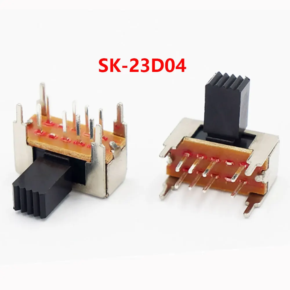 5-50 Uds SK-23D04 interruptor deslizante de palanca, interruptor deslizante lateral, deslizamiento vertical en ángulo recto, 8 pines, SK-23D04 SK-23D29 - imagen 4
