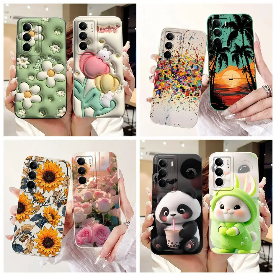 Para Realme C75 4G funda bonita de dibujos animados de lujo cubierta pintada de caramelo a prueba de golpes suave TPU funda de teléfono para Realme C75 C 75 RealmeC75 bolsas