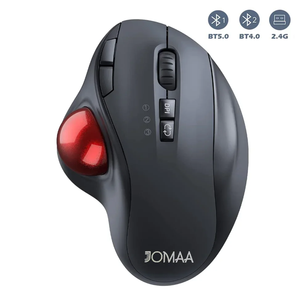 Jomaa-ratón Trackball para juegos, Mouse recargable con Bluetooth, para Mac, Windows, profesional, para dibujo CAD, 2,4G