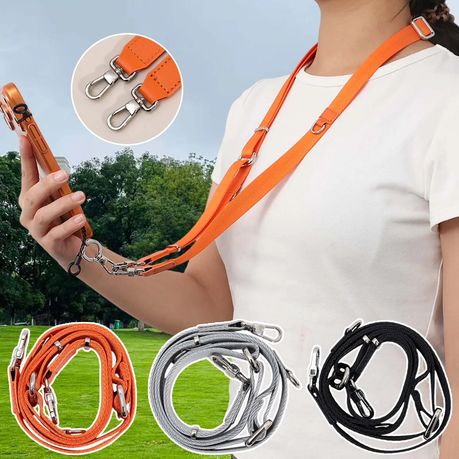 Cordón largo multifunción 3 en 1 para iPhone17 17Air 17Pro MAX, llavero, cables, cuerda para colgar DIY, correas de muñeca anticaída para teléfonos