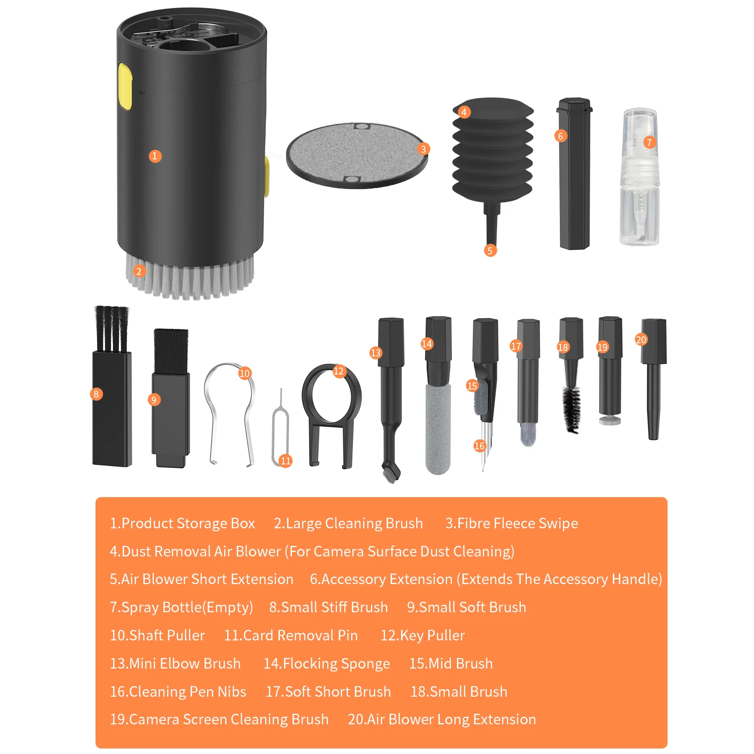 20/10/7/4/3 en 1 auriculares para cámara Digital teléfono móvil teclado de ordenador portátil conjunto de herramientas de limpieza cepillo de limpieza limpiador de múltiples modelos - imagen 4