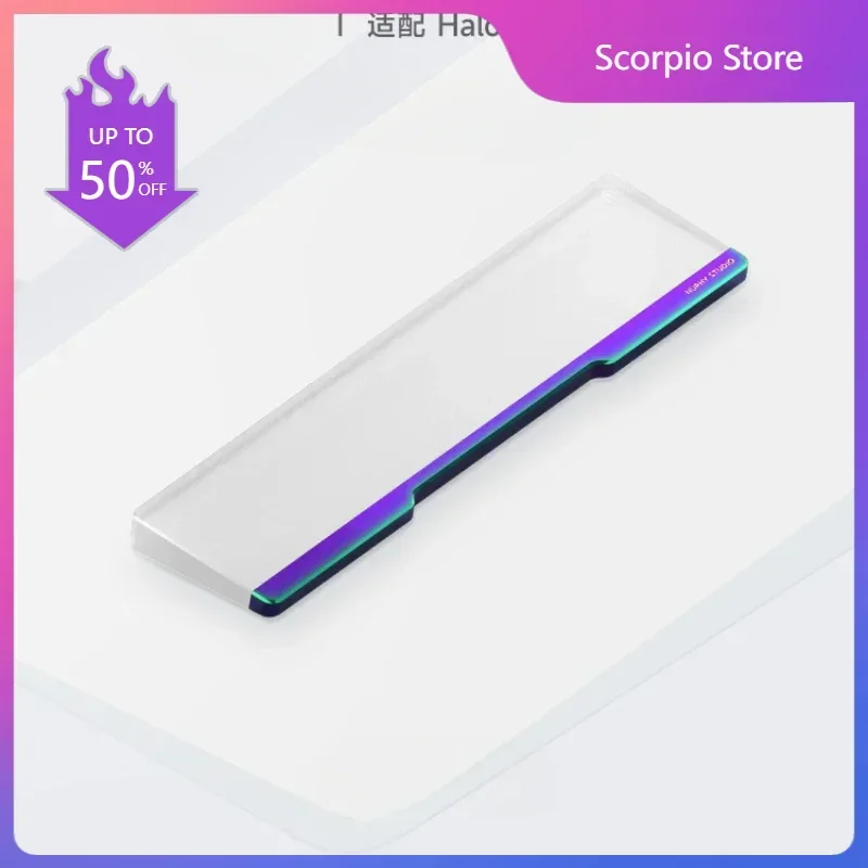 Adaptador de reposamuñecas de acrílico personalizado, soporte para teclado de aleación de aluminio con Halo, 65%, 75%