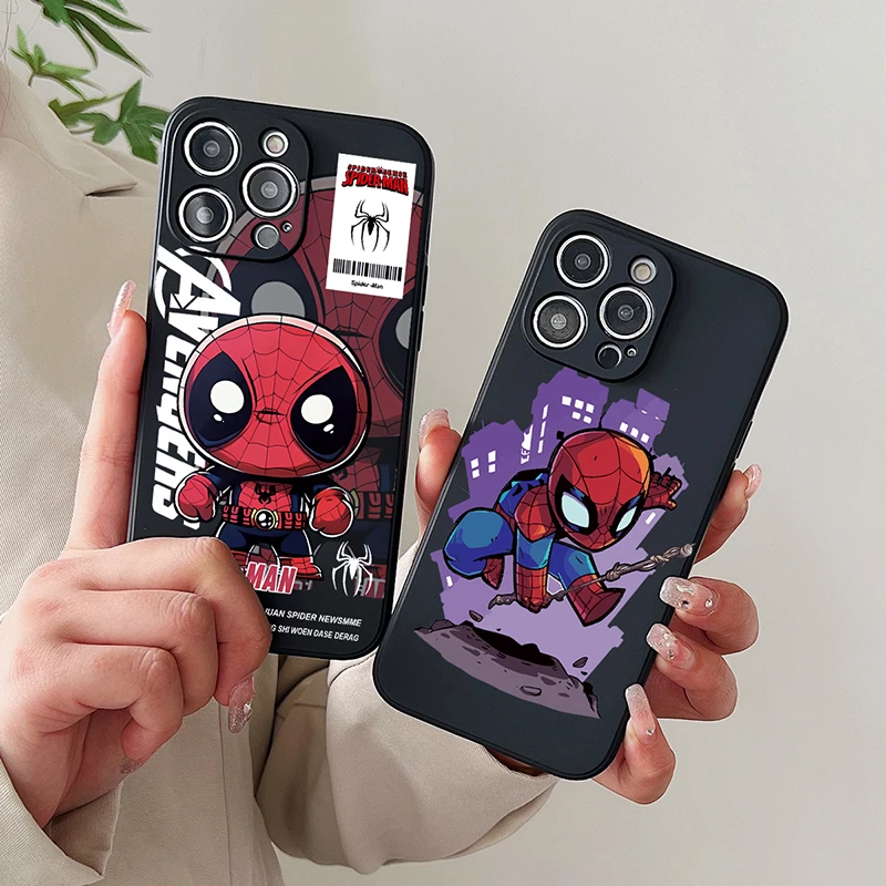 Funda de Tpu con dibujos de Spider Man para POCO M6 M4 X4 X3 X6 F5 M3 Pro M5S F3 F4 GT Redmi 12C 13C Xiaomi Mi 11T 12T 13T Pro