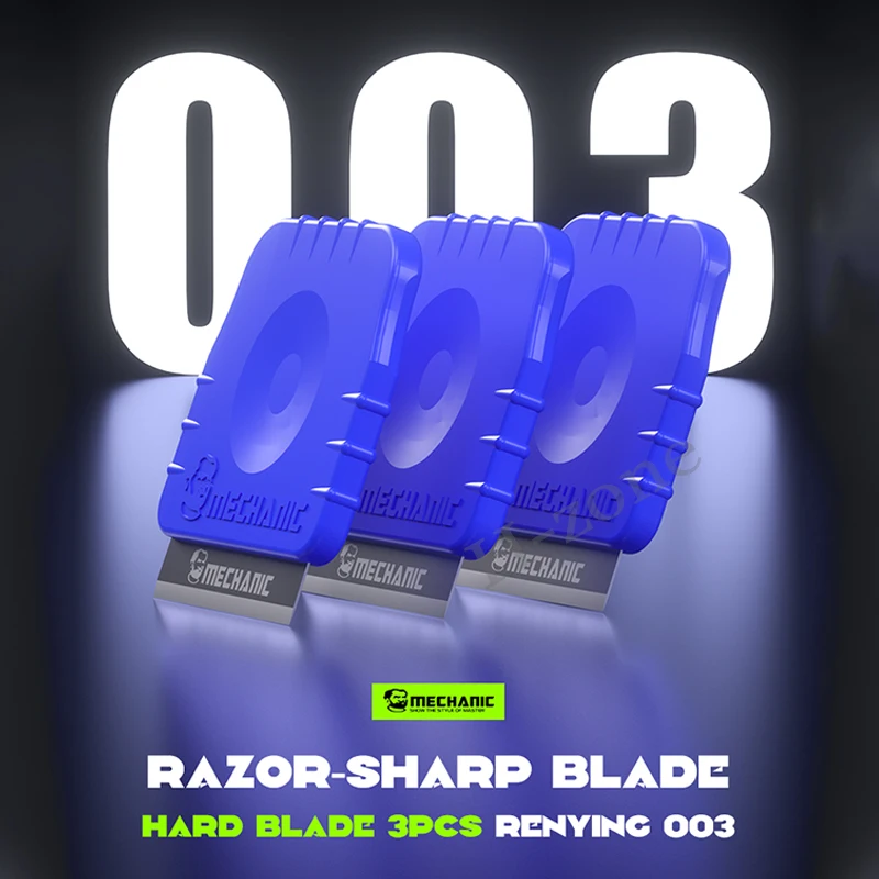 MECHANIC-herramienta de limpieza de alta dureza para teléfono móvil, 3 piezas, marco de pantalla LCD, eliminación de pegamento OCA, cuchillo de corte para película de ventana de vidrio de coche
