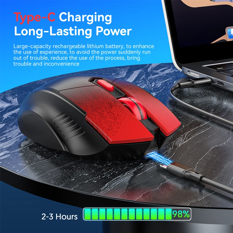 Ratón inalámbrico silencioso Warvank M100 Plug and Play ergonómico Bluetooth ratón de oficina ratón para juegos portátil de escritorio Universal - imagen 4