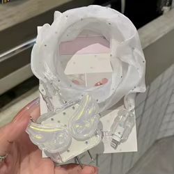 Funda de cargador kawaii 3D Wing Glitter Star TPU para IPhone 11 12 13 14 15 16 17 18W-20W funda protectora de carga rápida funda de cargador