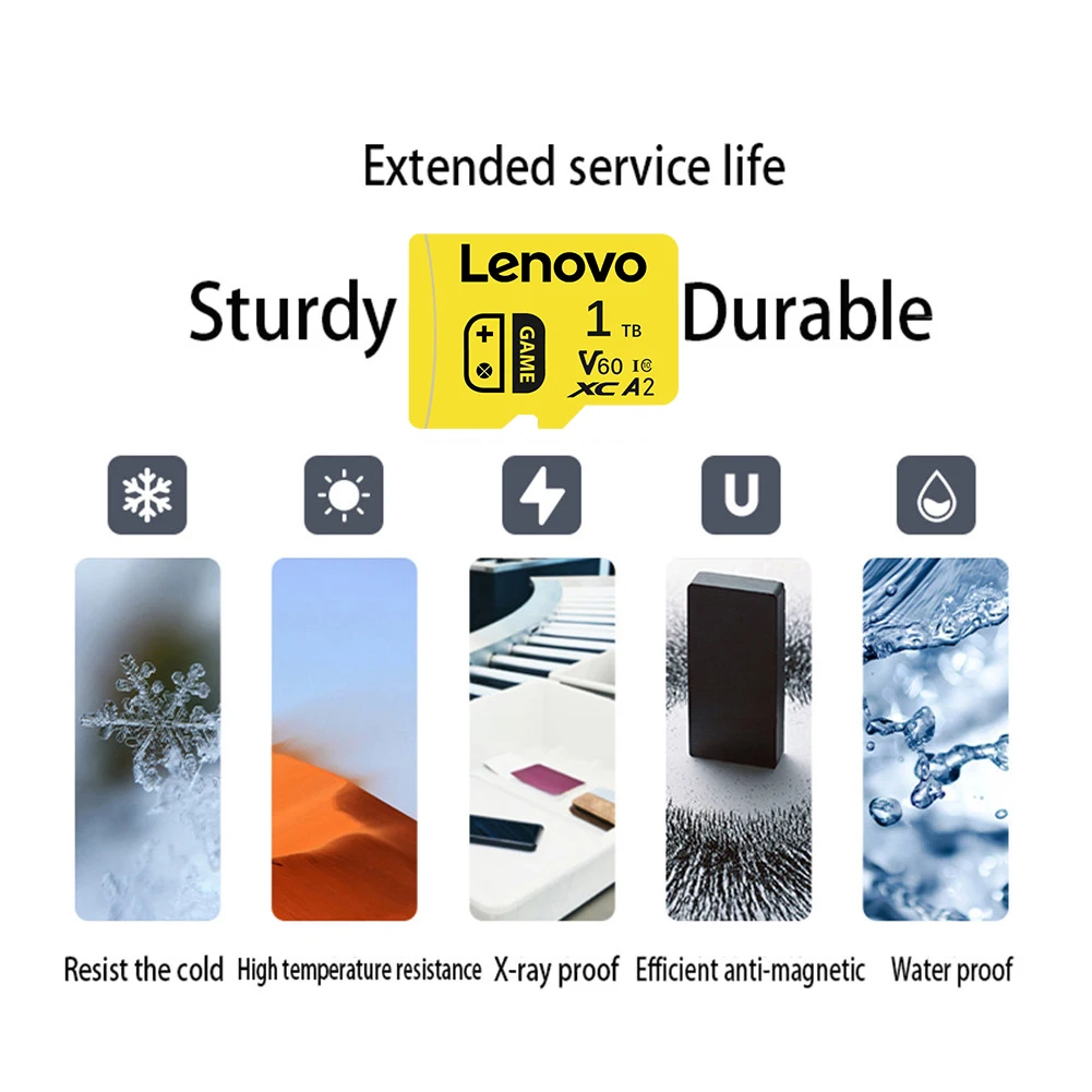 Tarjeta de memoria Lenovo 2TB 1TB Class10 V60 A2 tarjeta TF 512GB Mini tarjeta SD 128GB tarjeta Micro TF SD de alta velocidad 256GB para Nintendo Switch - imagen 5