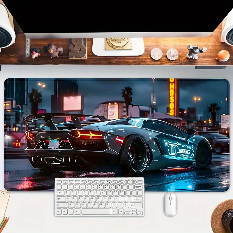 Alfombrilla de ratón grande para juegos, alfombrilla de escritorio antideslizante para coche deportivo, alfombrilla para ordenador de oficina, teclado, accesorios de mesa, regalo para jugadores