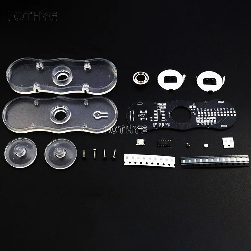 DIY LED Fidget montaje superior dedo intermitente girar soldadura giros práctica soldadura Color luz DIY Kit electrónico altavoz DIY - imagen 2