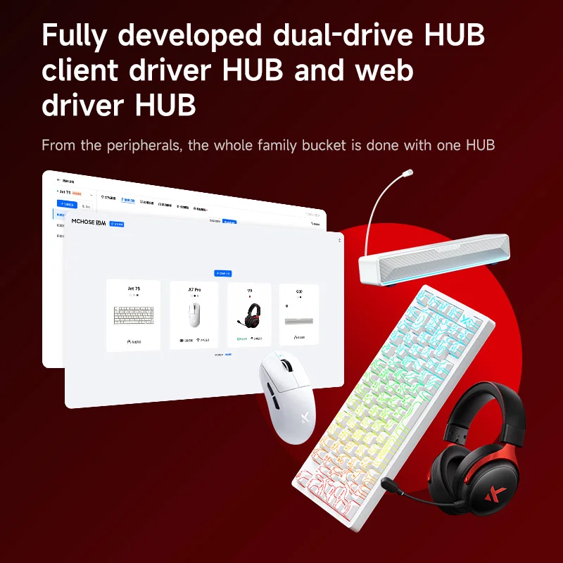 MCHOSE Jet 75 teclado Esports eje magnético con cable 8K baja latencia 0,01 precisión estructura de junta teclados personalizados para juegos de PC - imagen 4