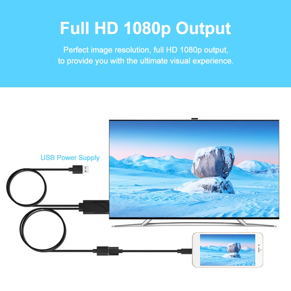 USB Female to HDMI-compatible Male 1080P HDTV TV Digital AV Adapter Cable Wire Cord - imagen 5