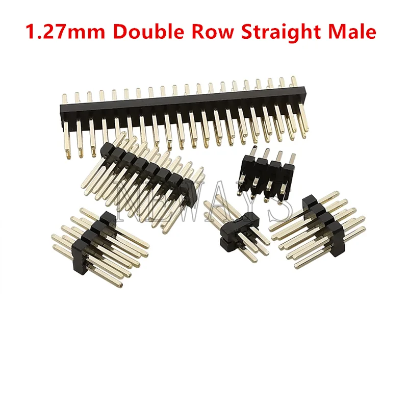 1,27mm 2X2/3/4/5/6/8/10/12/13/15/20/40/50 pines doble fila aguja recta PCB conector para tira 1,27mm SMD macho hembra conector - imagen 3