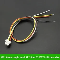 Conector JST SH 1.0mm hembra 2-6 pines cable de silicona flexible 20cm