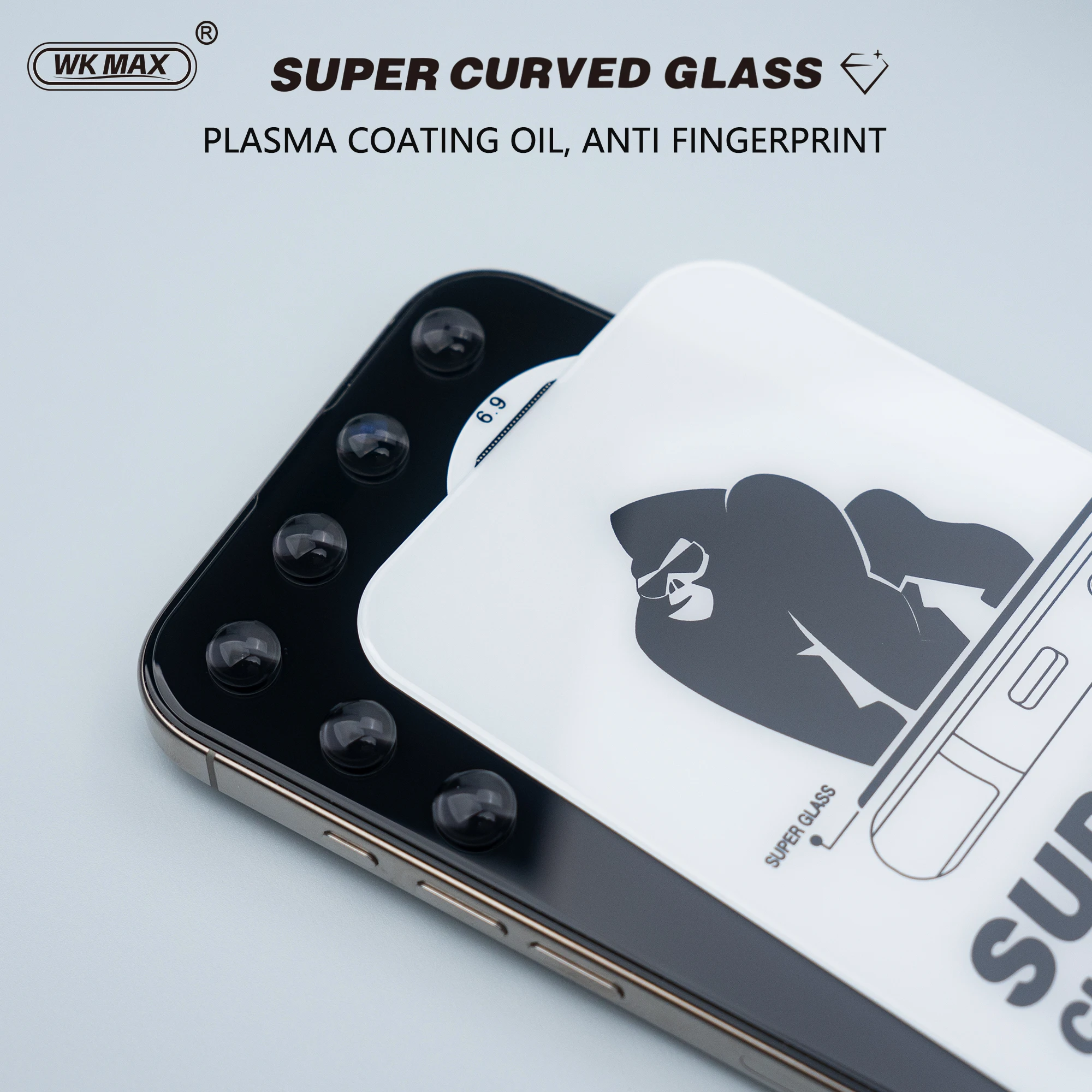 3 uds WK MAX vidrio antiespía para iPhone 16 15 14 13 12 11 Pro Max protectores de pantalla de privacidad para iPhone 15 16 Plus vidrio templado - imagen 4