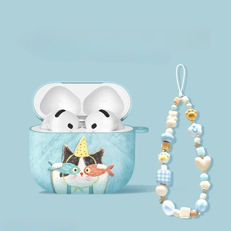 2025 nueva caja de carga negra de gato lindo para AirPods 4 Pro 3 2 1 funda transparente de silicona suave para auriculares para Airpods Pro 2