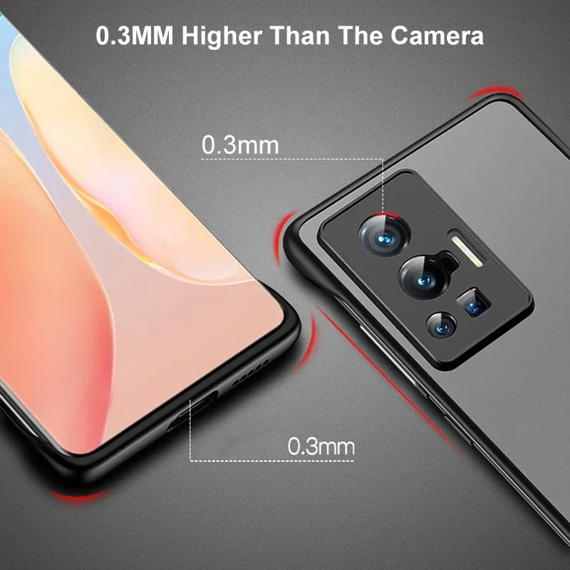 Funda de teléfono con anillo sin marco para Vivo X80 X60 X70 Pro Plus X Note mate PC Hard Back Cover, funda delgada para Vivo iQOO 7 8 9 10 Pro Z5 - imagen 5