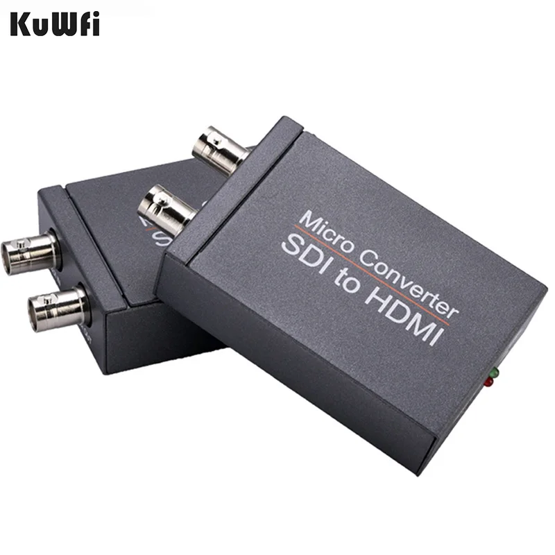KuWFi 1080P Video Splitter SDI a HDMI convertidor con bucle SDI HD convertidor SD HD 3G-SDI a HDMI identifica automáticamente la resolución