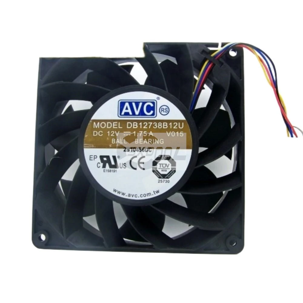 Ventilador 12038 para ventilador de ventilación industrial AVC de 120 mm, DB12738B12U, 12 V 1,75 A, refrigeración del chasis para GPU y plataformas minerarias - imagen 2