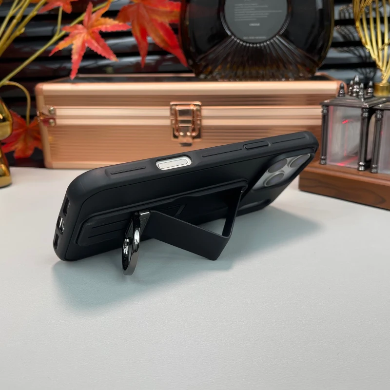 Funda de teléfono con anillo de soporte de empuje de Metal mate de Color sólido de lujo para iPhone 17 Pro Max Air 15 13 14 16 Pro Max cubierta trasera de parachoques - imagen 5