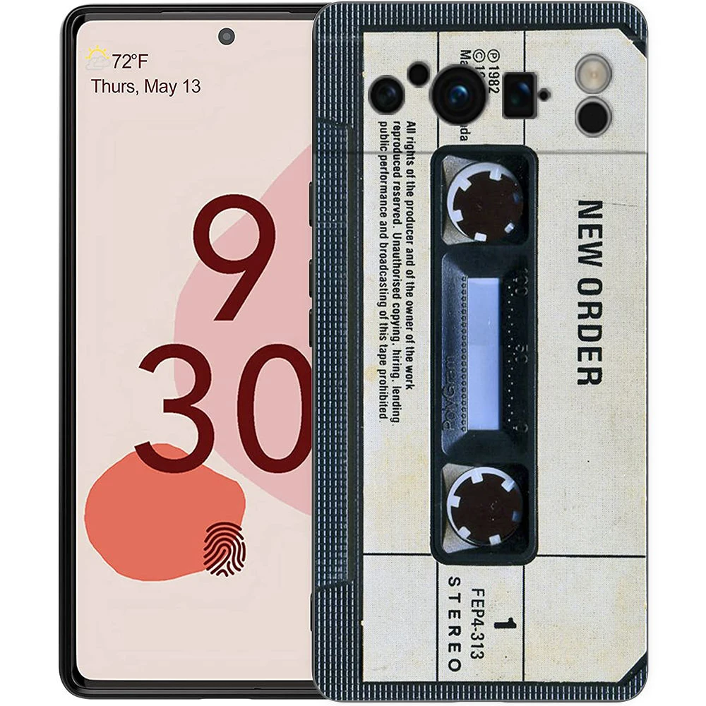Funda de teléfono con Cassette de cinta de Radio magnética para Google Pixel 9 8 7 6 Pro XL 8A 7A 6A carcasa de TPU cubierta negra suave a prueba de golpes - imagen 5