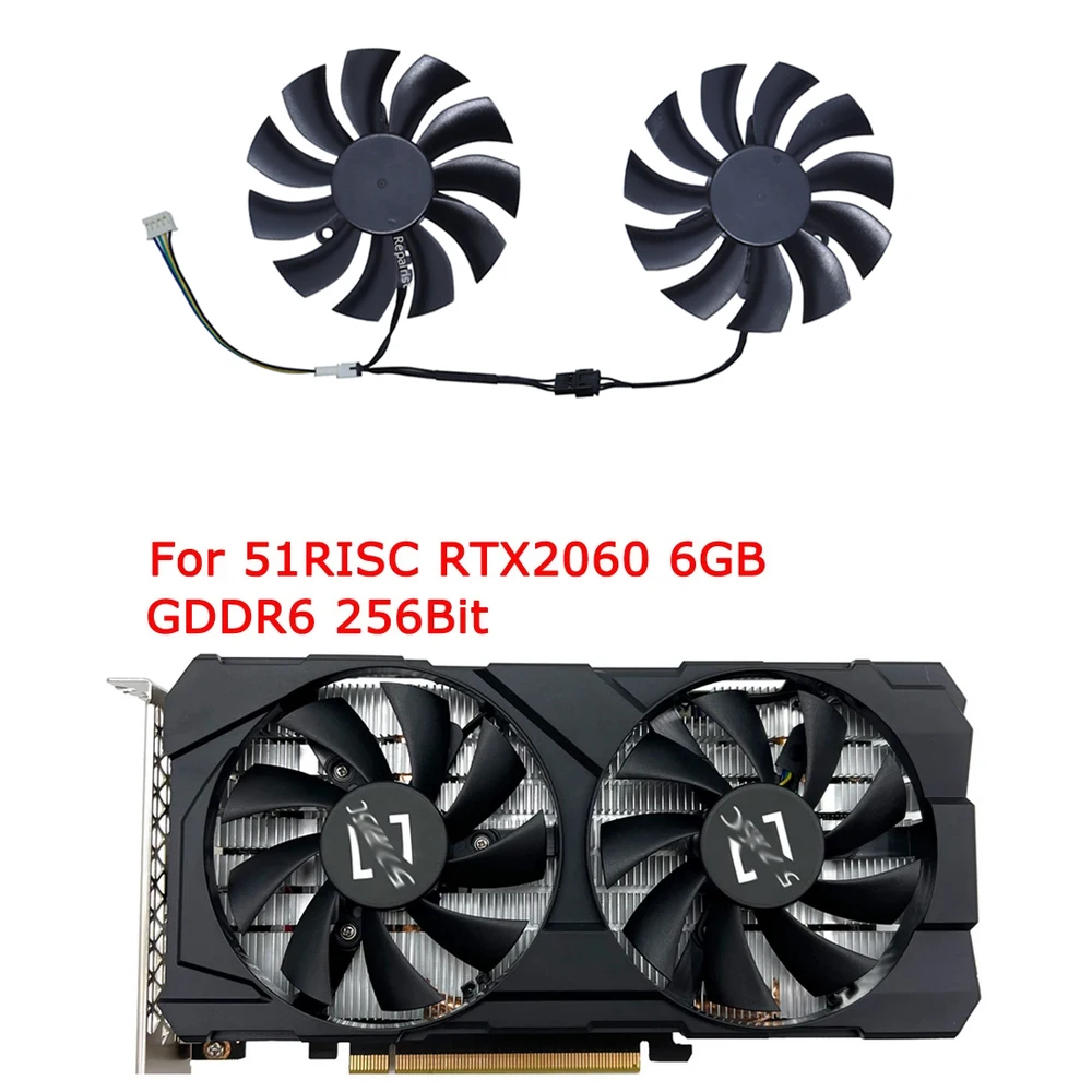Ventilador de tarjeta de vídeo GPU Cooler para 51RISC rtx2060 6G, para For SOYO ABIT JIESHUO MLLSE rtx 3070 TiM 8G 3060M 3070M,For 51risc RTX 3070 TiM 8gb,2 unids/set,FL8015 12VB