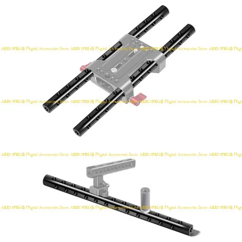 E21E 2pcs 15 mm Siga varilla enfoque tubo aleación aluminio con equipo fotografía auxiliar rosca 1/4 1/4 - imagen 4