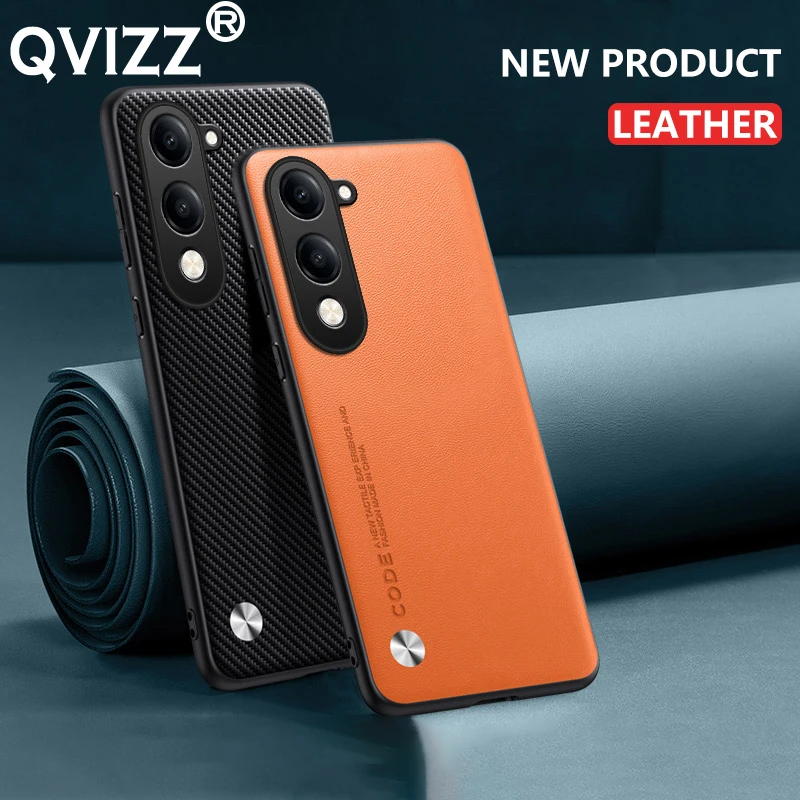 Funda de cuero para vivo Y04 4G Y 04 04Y fibra de carbono mate protección de silicona dura a prueba de golpes lente completa cubierta de teléfono vivoY04 Shell - imagen 5