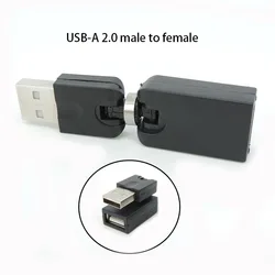 Adaptador USB-A 2.0 macho a hembra giratorio 360°