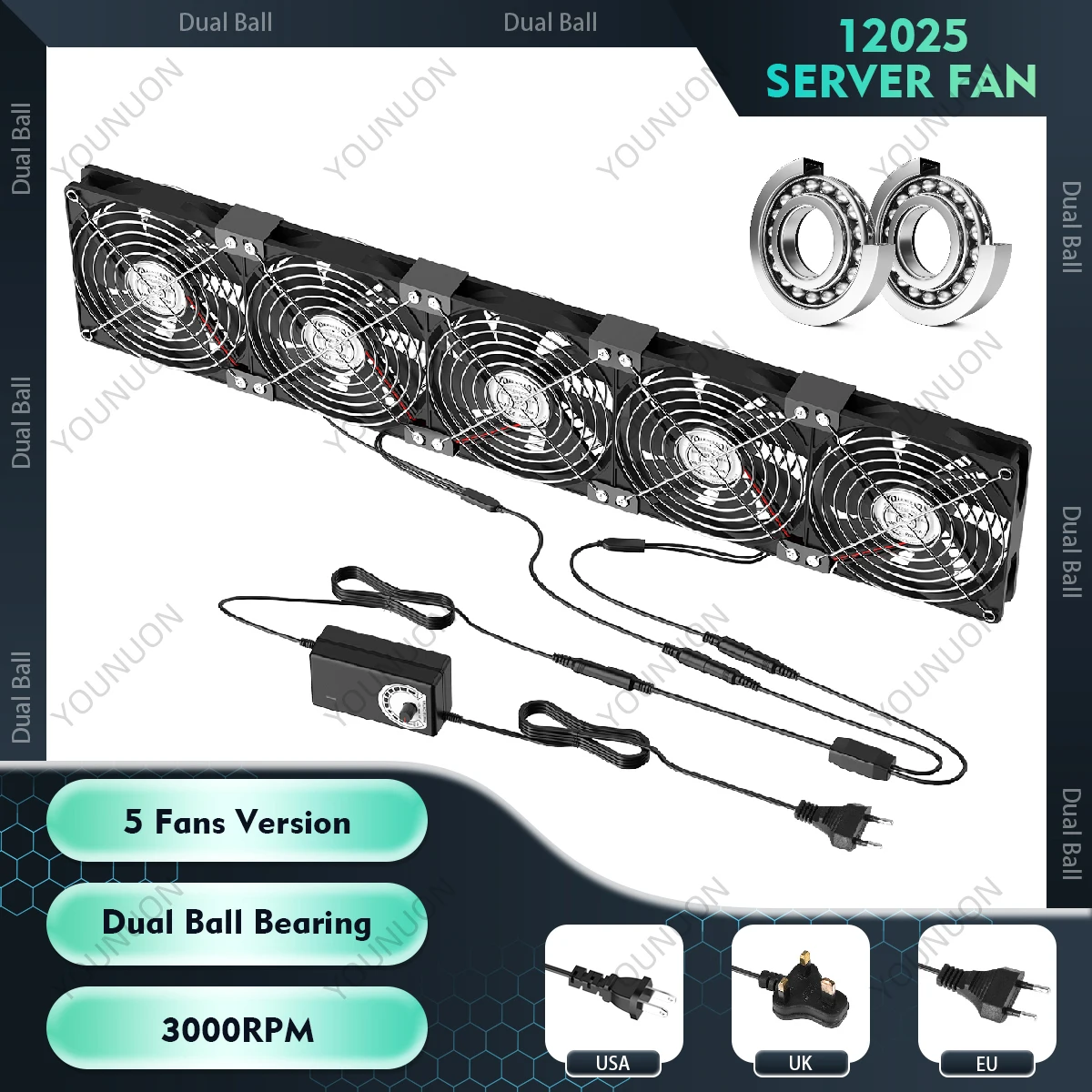 5 Fans Dual Ball