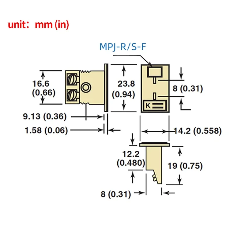 1/5 Uds B/S tipo enchufe de termopar y conector de cable de compensación de Panel SMPW-R/S-M/F MPJ-R/S-F - imagen 3