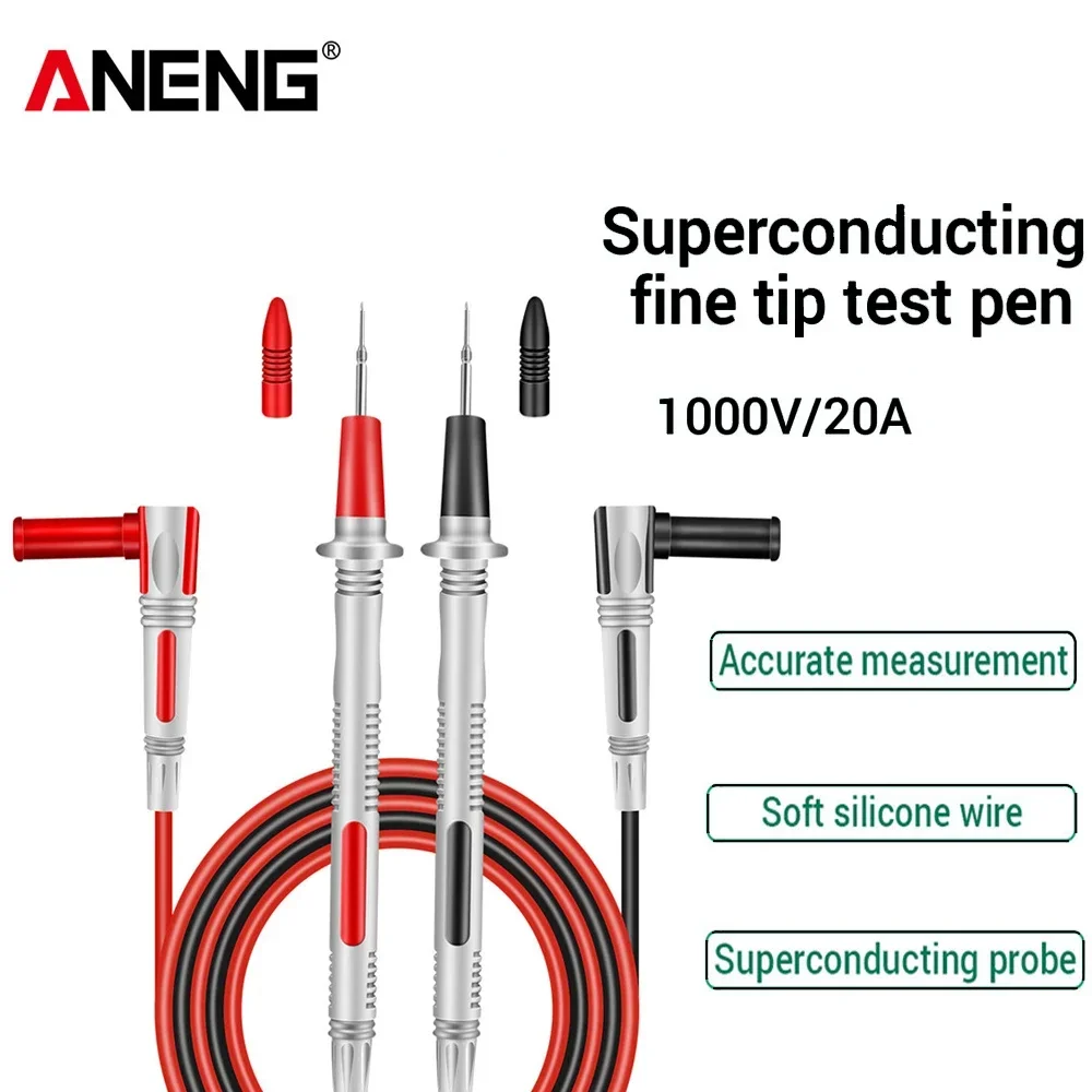 ANENG PT2020 cables de prueba multímetro universales cables de silicona de alta calidad prueba 1000V 20A herramientas de electricista de pluma de alambre de aguja de robalo - imagen 3