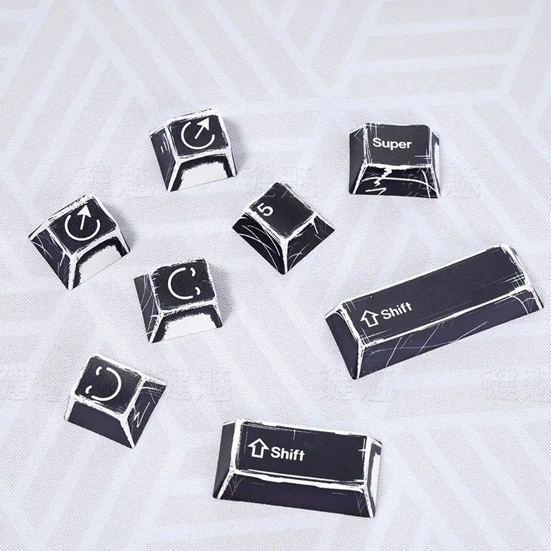 Juego de teclas con tema cómico de 136 teclas, tapa de teclado estilo Manga PBT, perfil de cereza, teclas para juegos, Teclado mecánico para juegos - imagen 5