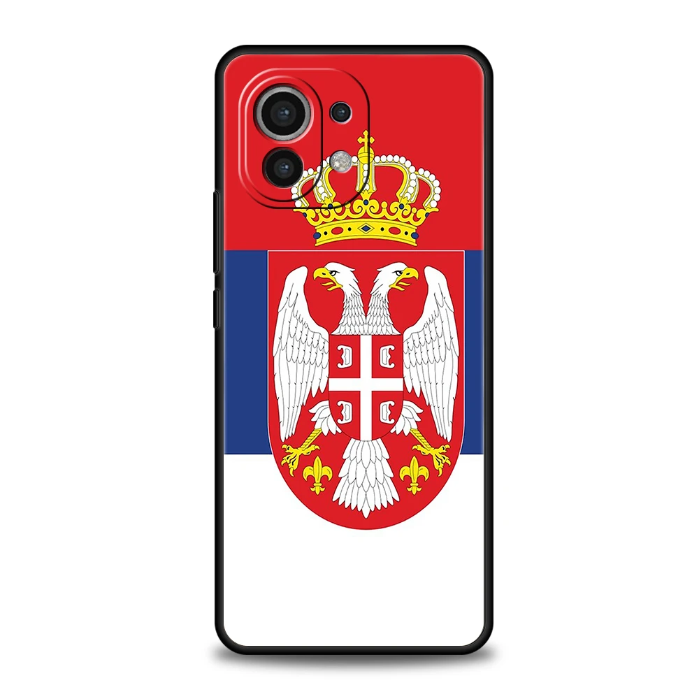 Funda de teléfono para Xiaomi 15 14 13 12 Lite 14T 13T 12T Pro Poco X7 X6 X5 X4 X3 NFC F7 Ultra F6 Pro, funda suave con insignia de bandera de Serbia - imagen 2