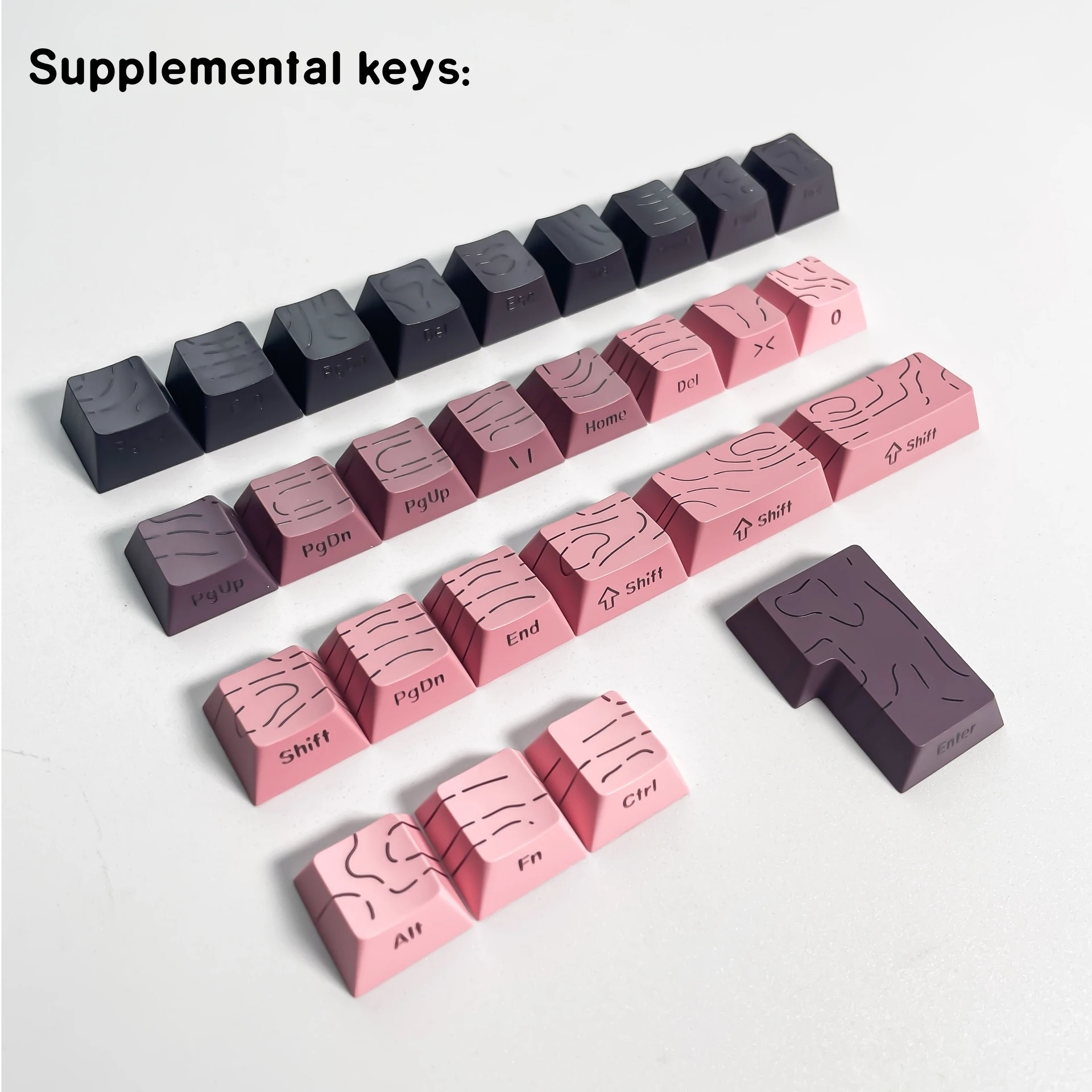 Teclas topográficas con brillo degradado, teclas de doble disparo PBT con estampado lateral, teclas Cherry 130 para interruptores MX, teclados para juegos - imagen 4