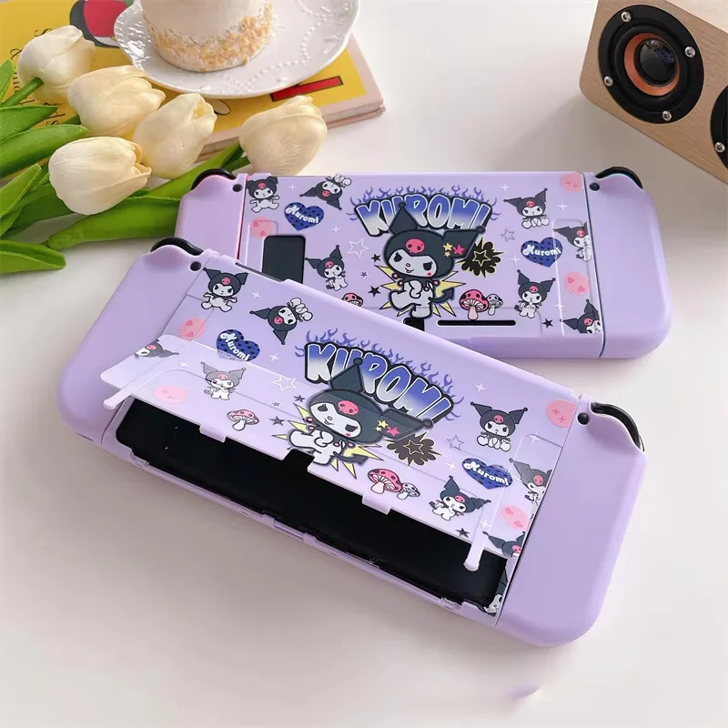 Funda Kuromi de dibujos animados, cubierta de estación de carga, carcasa protectora para Nintendo Switch Oled NS, Protector de consola