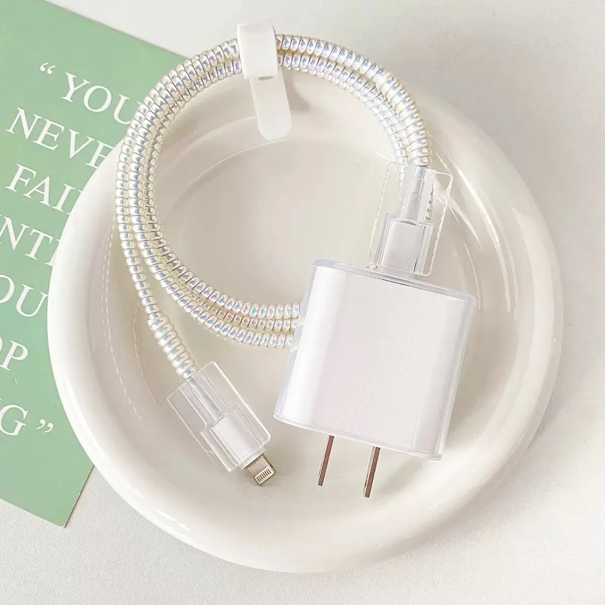 Étui de chargeur Transparent mignon pour IPhone 11 12 13 14 15 18W/20W, housse de Protection de Charge, manchon de chargeur, accessoires - imagen 4