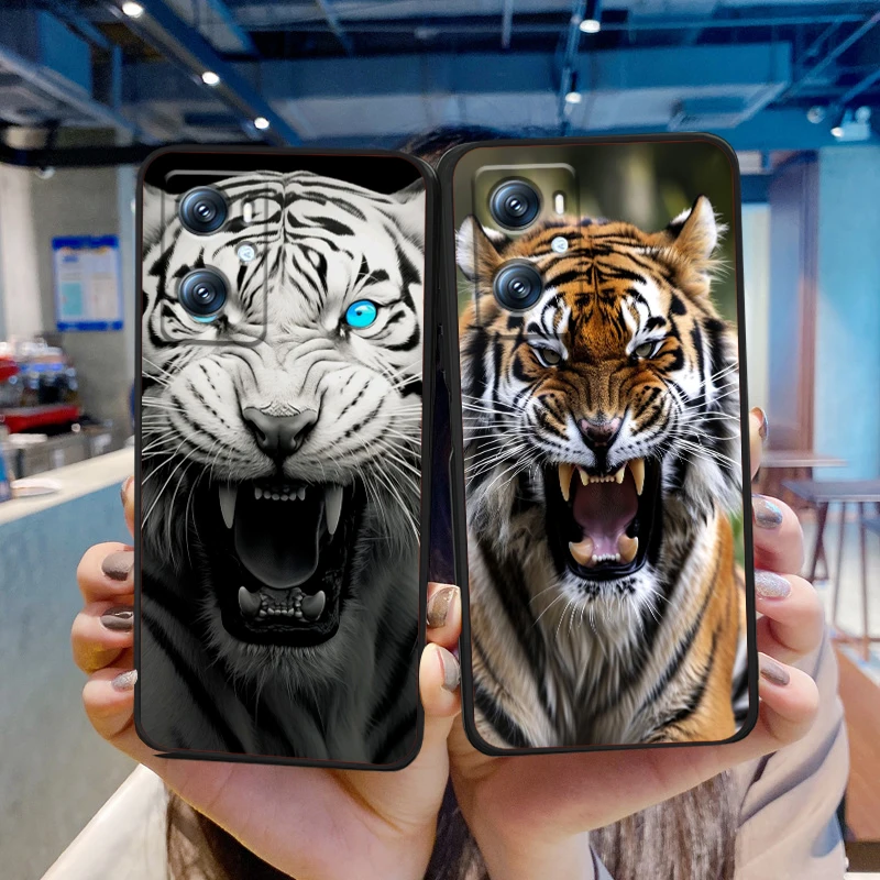 Tiger Fierce terrorífico Art para Xiaomi Redmi 9A 9C 9AT 10C 9 9T 10 12C 13C A3 12 K60 A1 K50 K40 5G, funda de teléfono suave negra - imagen 2
