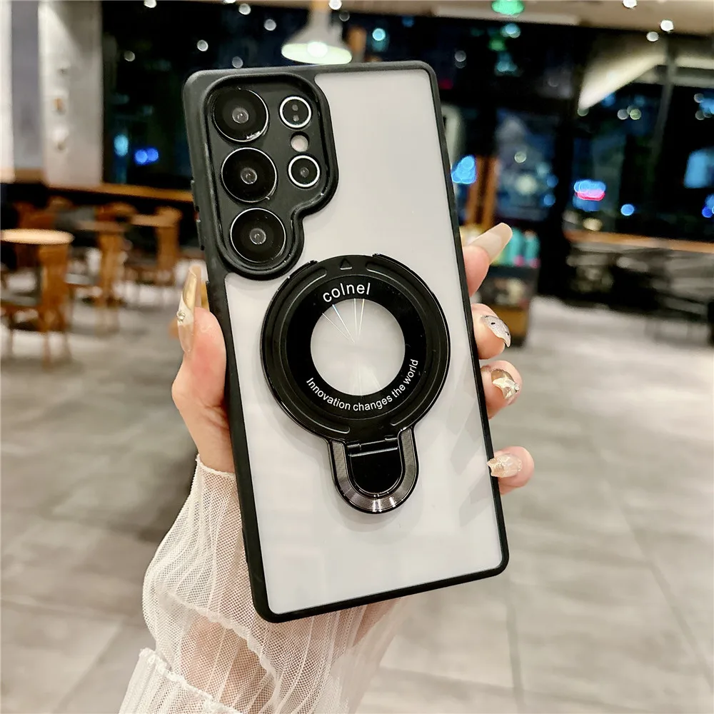 Funda de teléfono con soporte plegable a prueba de golpes para Samsung A52 A53 A32 A22 A12 A13 A23 A33 A02S A03S 4G 5G, cubierta dura transparente acrílica - imagen 4