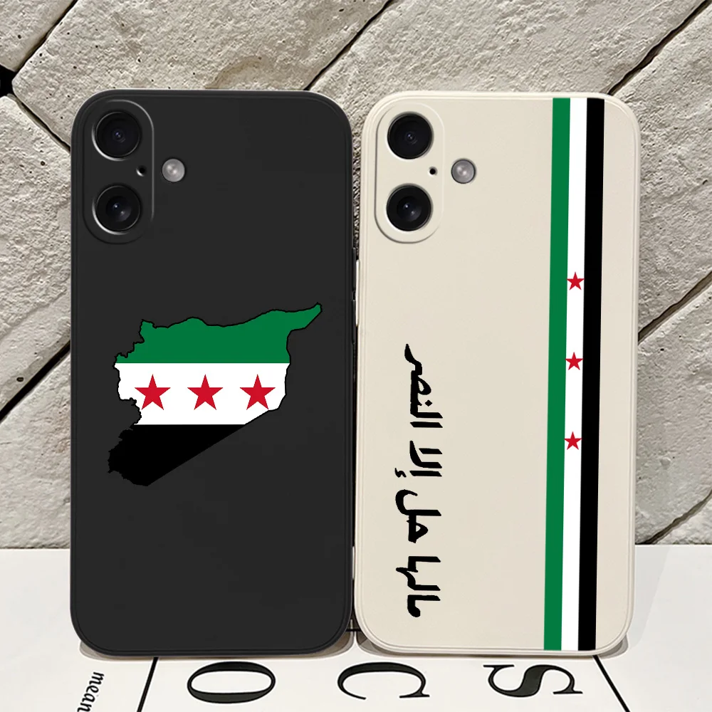 Funda de teléfono con bandera de la revolución de S-Syria para iPhone 16 15 14 13 12 11 Pro Max Mini X XR XSMax 8 7 6 6S Plus, funda trasera de silicona suave - imagen 2