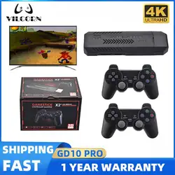 Consola de videojuegos 4K GD10, mando inalámbrico doble de 2,4G, 40000 juegos, 128GB, juegos Retro para TV, regalo de Navidad para niño