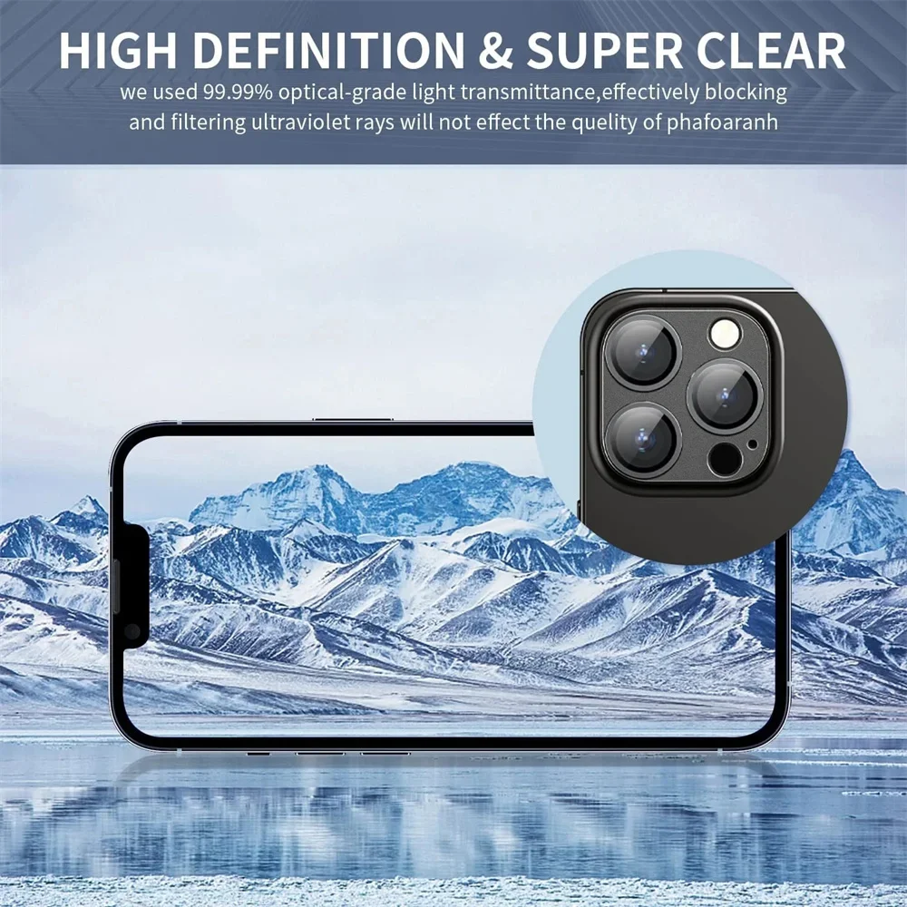 1 Juego de película protectora de lente negra de vidrio y Metal Ultra HD para IPhone17, accesorios de tapa completa para cámara trasera antiarañazos - imagen 5