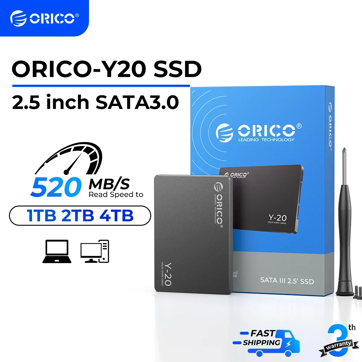 ORICO 1TB SATA SSD 2,5 pulgadas unidad interna de estado sólido hasta 500 MB/s SATA III 6Gbps ordenador portátil de escritorio NAS unidad externa DIY Y20 - imagen 2