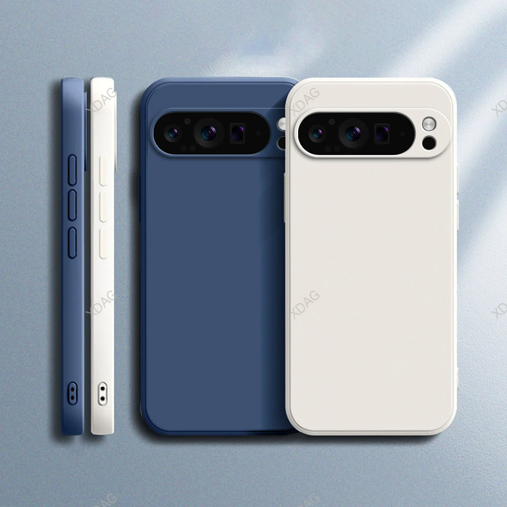 Funda de teléfono de Color puro para Google Pixel 9 Pro 9Pro XL 5G 6,8 "GGX8B GZC4K GQ57S funda trasera Simple de silicona líquida suave a prueba de golpes - imagen 2