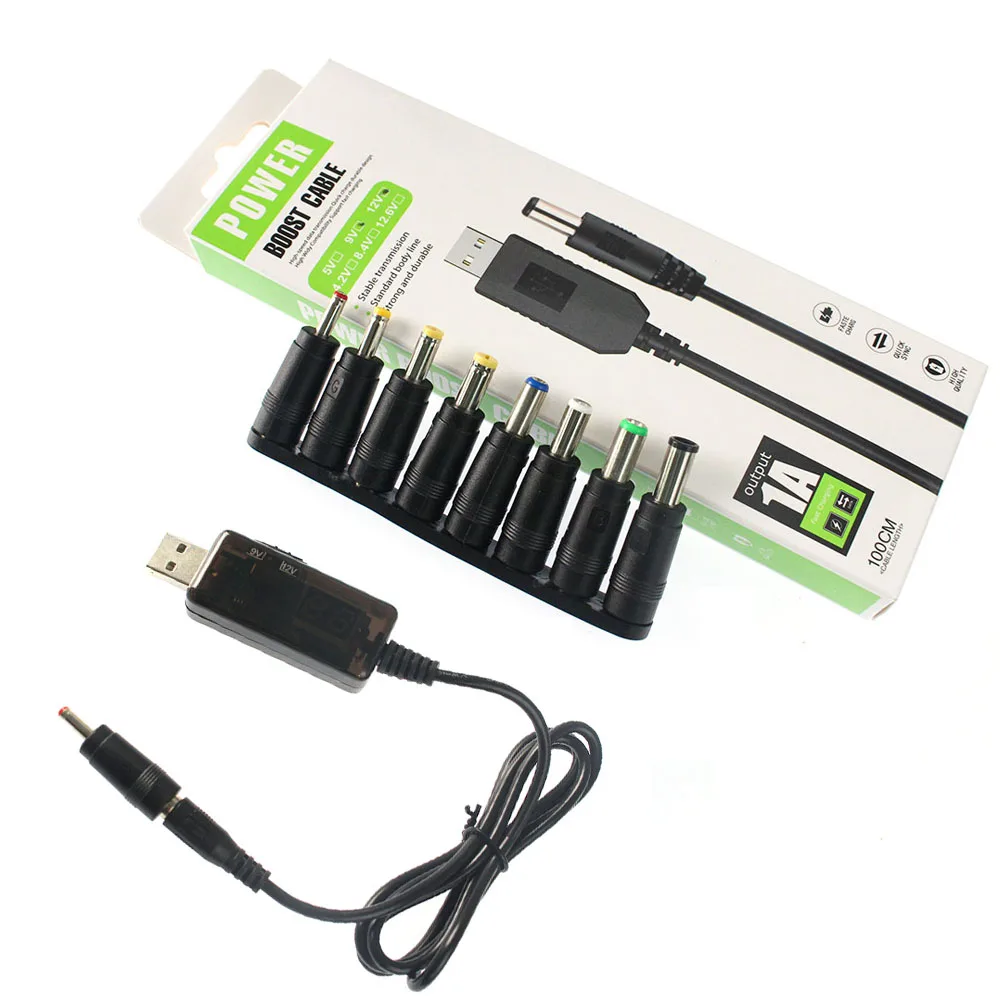 Módulo convertidor elevador con caja DC 5V a 9V/12V Módulo convertidor de refuerzo USB con enchufe conector adaptador de 3,5x1,35mm