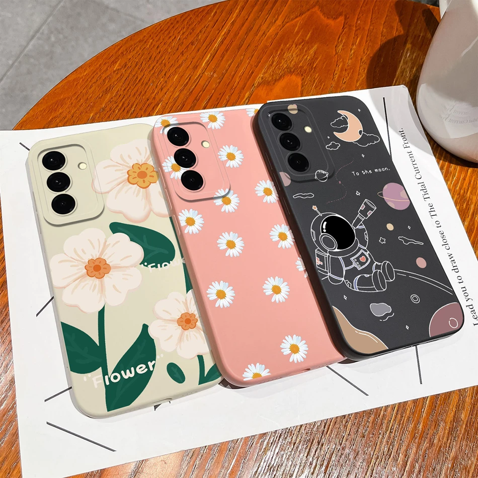Funda para Samsung A36 A56 A26 ocio flores funda de teléfono suave para Galaxy A 36 silicona líquida protección completa carcasa anticaída - imagen 2