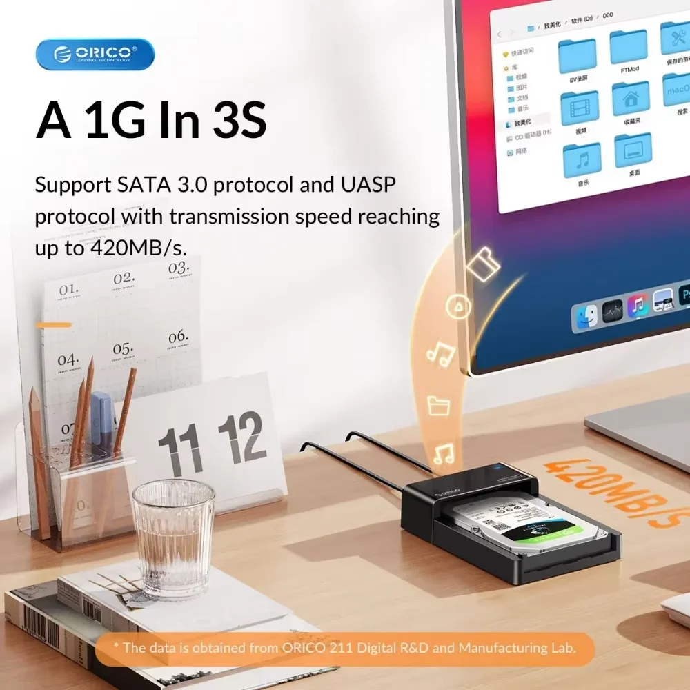 ORICO HDD Case 2,5 y 3,5 pulgadas USB 3,0 SATA 5Gbps carcasa de disco duro para SSD HDD disco duro externo soporte UASP 18TB - imagen 3