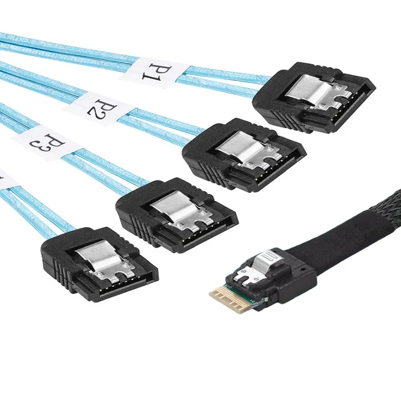 Mini Slimline-disco duro SAS SFF-8654 4i de 38 Pines, Accesorios para ordenador, Host a Target 4, SATA 3,0, 7 pines