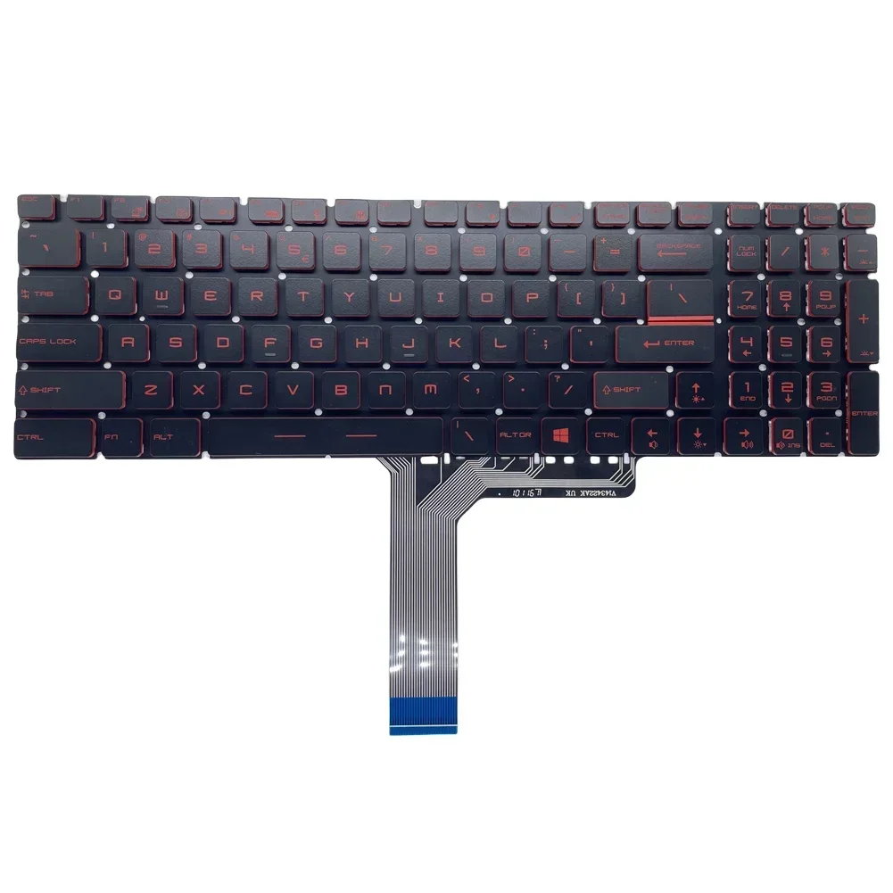 Teclado de repuesto para MSI GT62 GE62 GS60 GL60 GP62 GT72 GE72 GS63 GL62 GP72 Series teclado retroiluminado diseño estadounidense-rojo - imagen 3