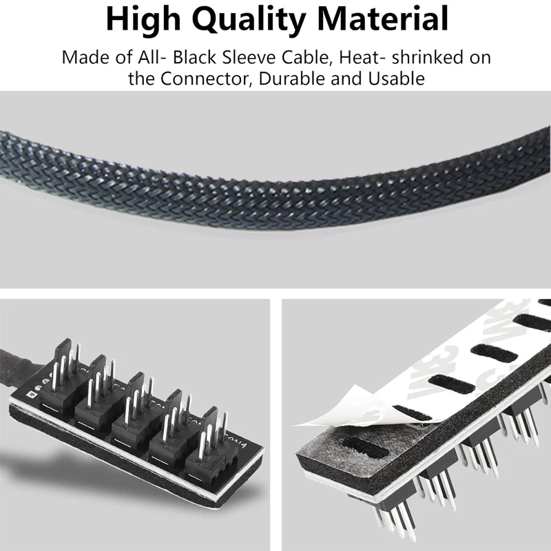 4-Pin PWM PC Lüfter Hub PC 5-Wege-Splitter 1 bis 5 Splitter 5-Wege-PC-Gehäuse Internes Motherboard 4-Pin/3-Pin Lüfter Stromverlängerungskabel - imagen 4